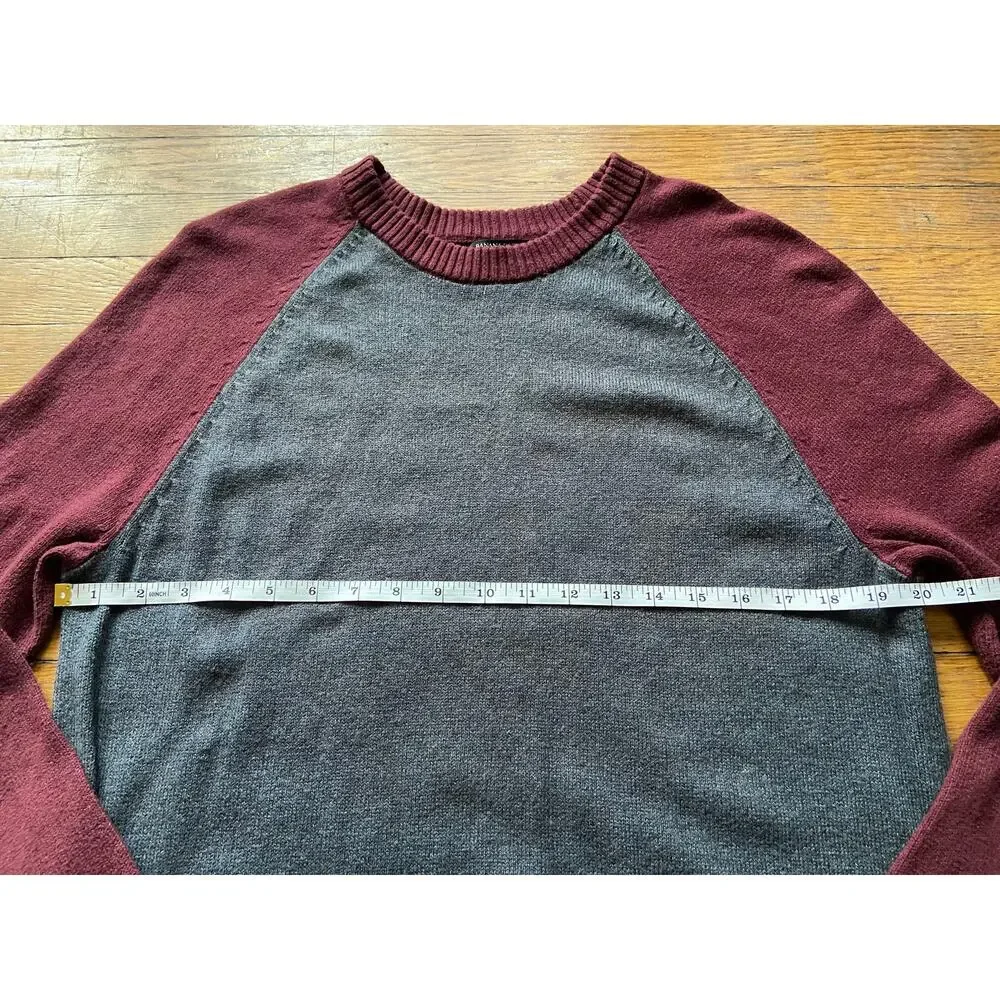 BANANA REPUBLIC Maroon/Grey Knit Pullover Sweater sz L